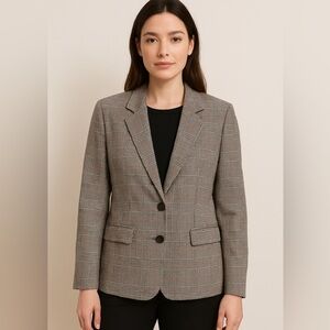 Olsen Geo Knit Blazer - Plaid